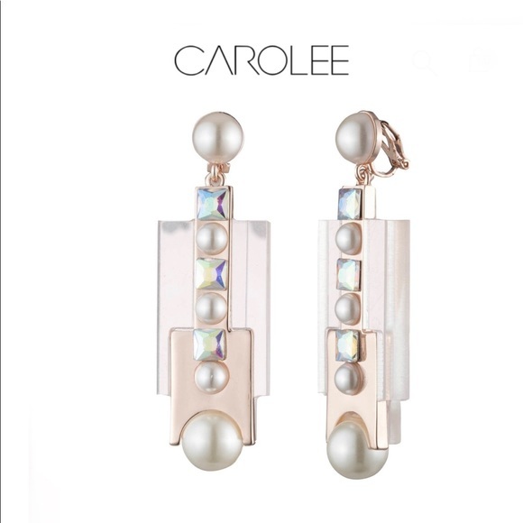 Carolee Roisin Clip Resin Double Drop Earring - Picture 4 of 4